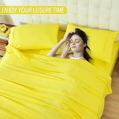 Twin Size Sheet Set, 3 Piece Soft Bed Sheets, Deep Pockets